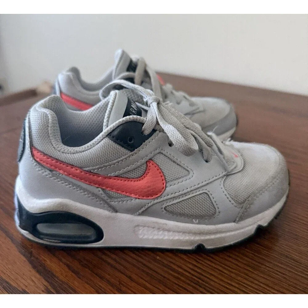Nike Air Max Ivo GS Grey Crimson Red Kids Running Shoes Sneakers 11C 580371-003